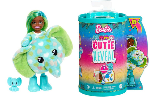 Muñeca Barbie Chelsea Cutie Reveal Jungle Series Elefante