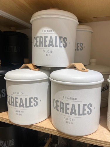 Tarro Cereales Blanco Diseño Y Deco