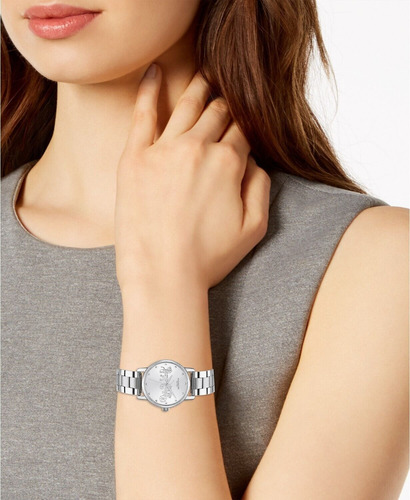 Reloj Coach Silver Dial Stainless Steel Perry Watch Mujer Plateado Plateado Plateado