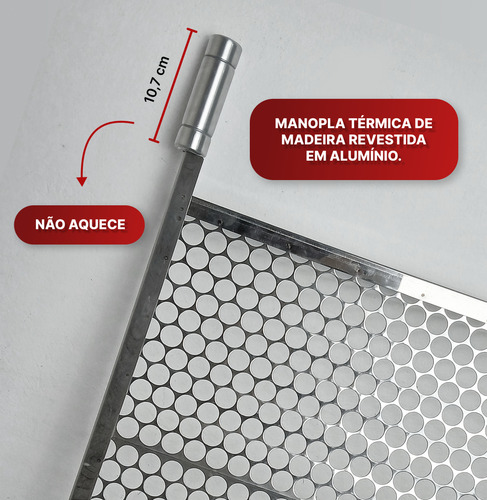Grelha Moeda Inox Alvenaria Pré-moldada 69x40