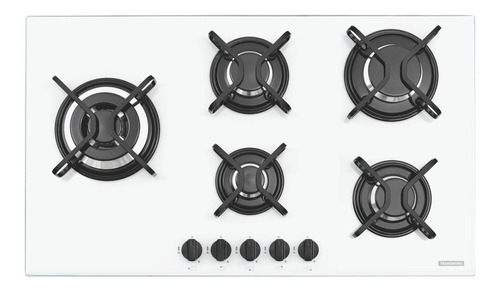 Fogão cooktop gás Tramontina Prime Penta Side Plus 5GG TRI 90 white 127V/220V