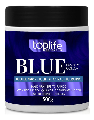 Máscara Matizadora Azul Royal Tonalizante Blue 500g Toplife