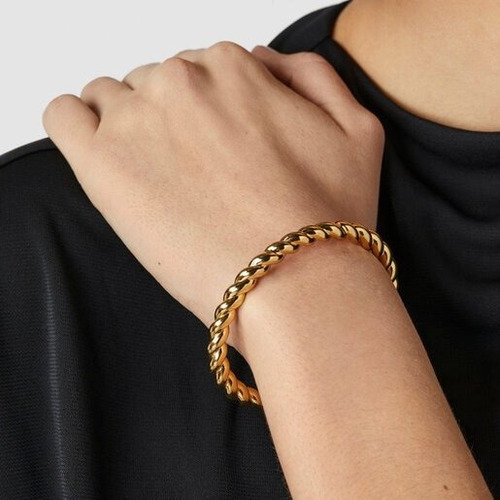 Pulsera Rígida De Plata Vermeil Twisted Tous