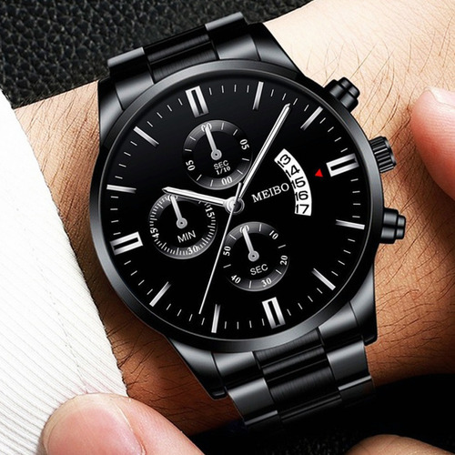 Nuevo Reloj Original Con Fecha Reloj Correa De Metal Hombre