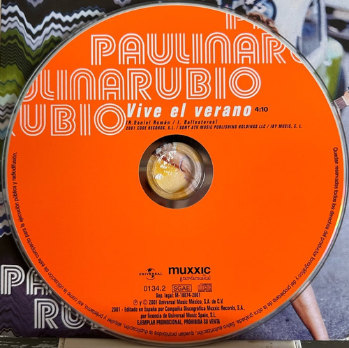 Paulina Rubio - Vive El Verano Sencillo Import España Single (Usado)