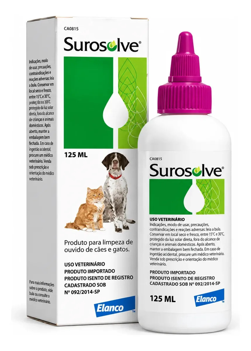 Surosolve Solução Auricular Para Cães E Gatos 125ml