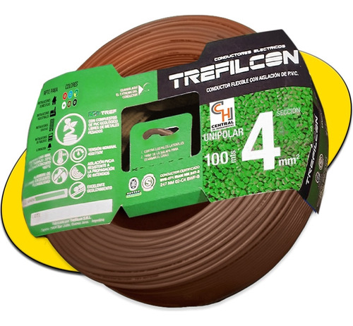 Cable Unipolar 4.0mm Normalizado Trefilcon Marron X 100 Mts