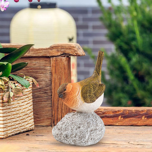 Estatua De Pájaros De Jardín Escultura De Resina 65x6x12cm