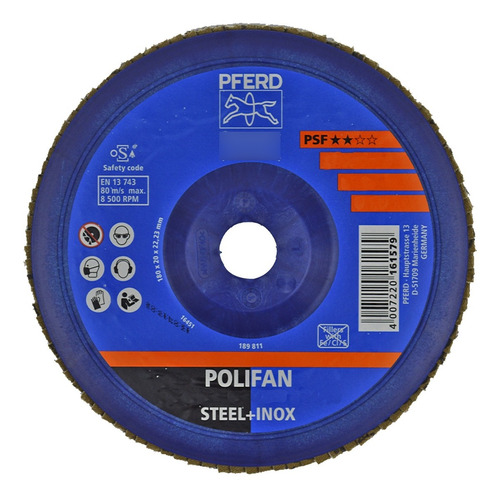 Disco Flap Polifan 4.1/2 X 7/8 Z80 Psf Plast Steelox Pferd