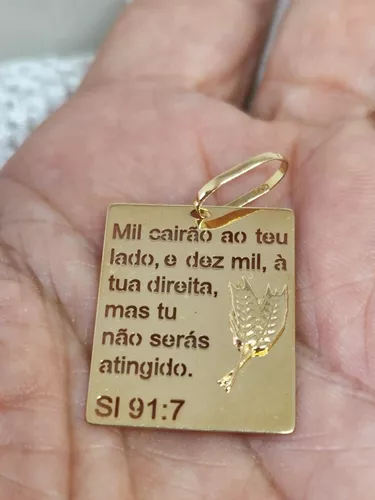 Pingente Salmo 91 Em Ouro 18k750 Amarelo Polido - Rosangela Lima Joias