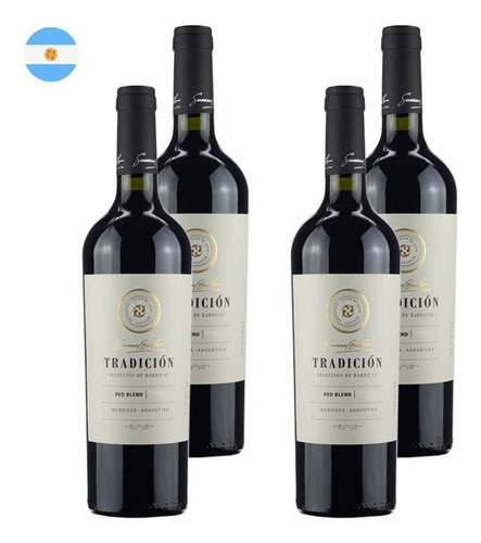 Kit 4 Vinhos Susan Balb Tradición Red B Tint Argentina 750ml
