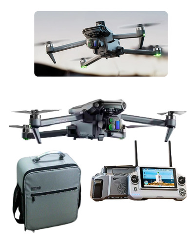 Dron Plegable Doble Cámara 8k Wifi Control Filmmaker Yi6 Max Gris