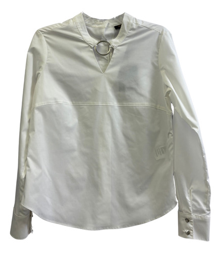 Aspik Blusa Mujer Cuello Mao Manga Larga Escote V Oficina As