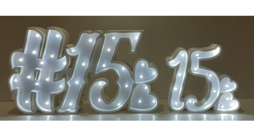 Imagen 10 de 10 de 3 Letras 25 Cm Luz Led Polyfan Tu Nombre Cartel Luminoso
