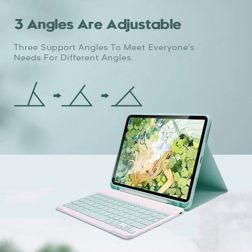 Imagen 7 de 9 de Funda Con Teclado Para iPad 9 8 7 Air3 Pro Ratón Ñ -fx152