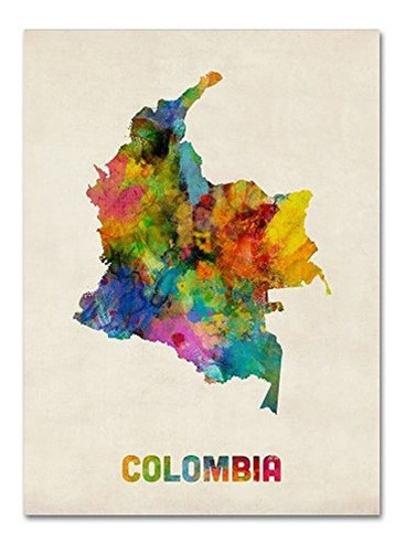 Marca Fine Art Colombia Acuarela Mapa Por Michael Tompsett