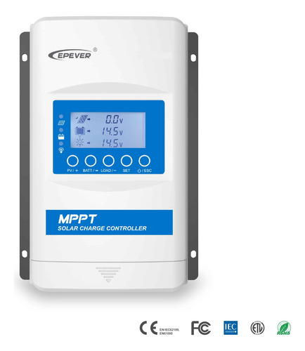 Controlador Ep Solar Mppt P/bateria C/pantalla 40a 12/24v Blanco