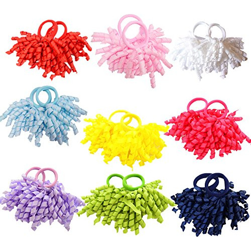 Pack De 18 Mix Color Boutique Chicas Curly Korker Bow Mm51h