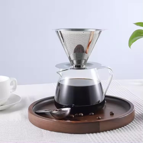 Filtro De Cafe Reutilizable 100% Acero Inoxidable Doble Capa