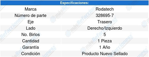 Maza Rueda Trasera Audi Tt 08-09 Rodatech 5660528