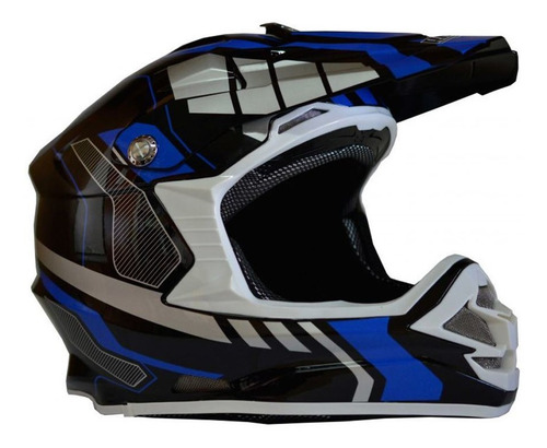 Casco Cascos Para Moto Rush Cross Azul Talle M Fama