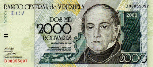 Billete 2000 Bolívares 29 De Octubre 1998 Serial B8 