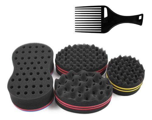 Brocha De Esponja Holes Magic Barber Twist Hair Para Ondas,