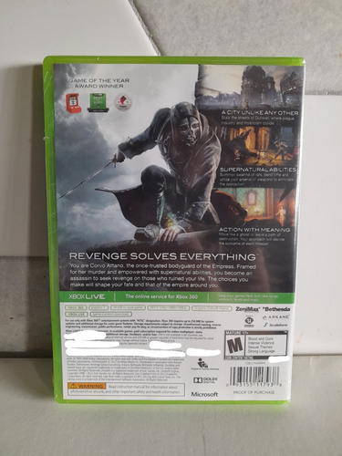 Dishonored Xbox 360 - Cd Físico Sellado - Mastermarket