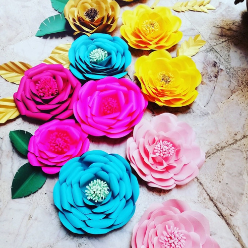 Set De 22 Flores Gigante De Papel Para Decoración | Envío gratis