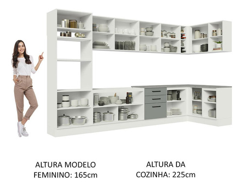 Cocina Integral Completa Modular Madesa Agata 499cm Bg 01