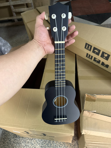 Kit De Ukelele Soprano Acústico De Madera De 21 Pulgadas Negro