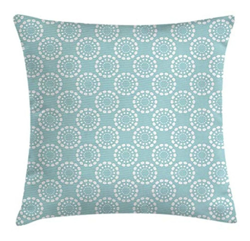 Ambesonne Aqua Throw Pillow Funda De Cojín, Sun Flower With 