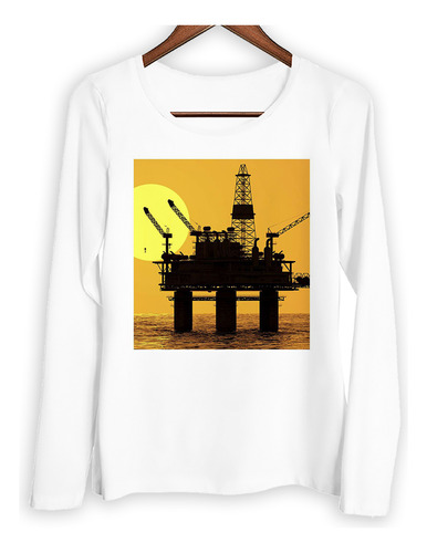 Remera Mujer Ml Petroleo Plataforma Trabajo Mar Abierto P1