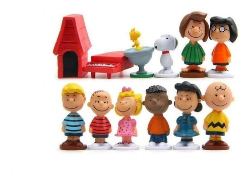 Figuras Snoopy Set Por 12 Unidades Charlie Brown