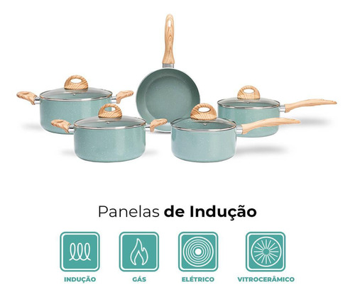 Conjunto De Panelas De Indução E Panela Pressão Botanika 6pç