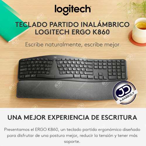 Teclado Inalámbrico Ergonómico Dividido Logitech Ergo K860