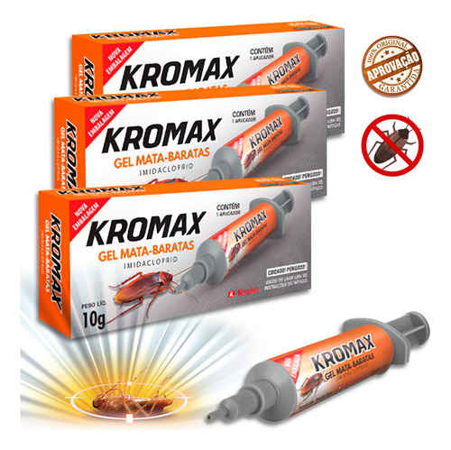 Kit 3 Repelentes Em Gel Mata Baratas Isca Atrativa Armadilha