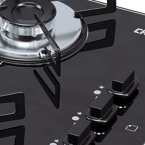 Fogão cooktop gás Chamalux 4 bocas ultra chama preto 127V/220V