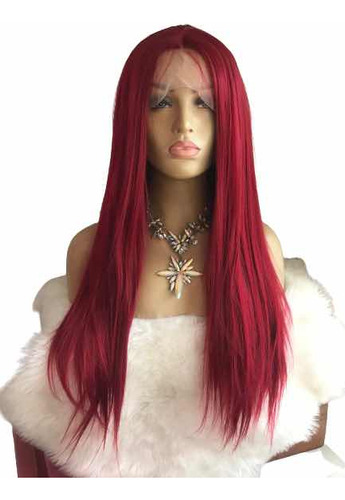 Peluca Roja Aspecto Natural Indetectable Cabello  Lace Front