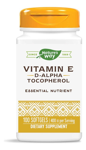 Vitamin E 400 Ui Nature S Way - Un - Unidad A $2869