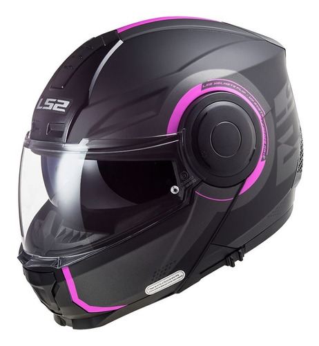 Casco Moto Ls2 Ff902 Scope Arch Rosa Titanio Con Pinlock