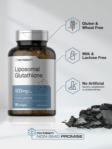 Suplemento Horbäach, Glutatión Liposomal, 500 Mg, 90 Cápsula