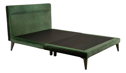 Cama King Size Danita, Base Armable Con Cabecera Roomi Color Verde Danita