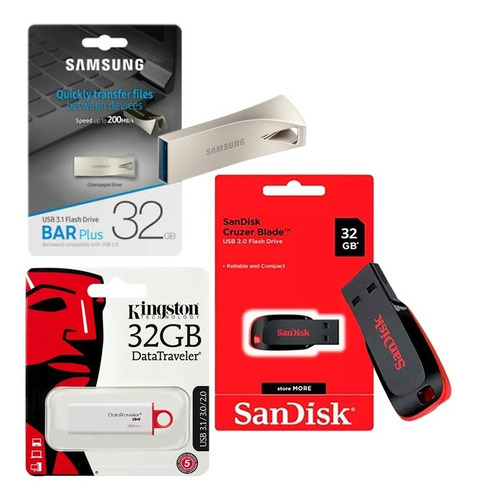 Pendrive 32gb Sandisk, Samsung Y Kingston