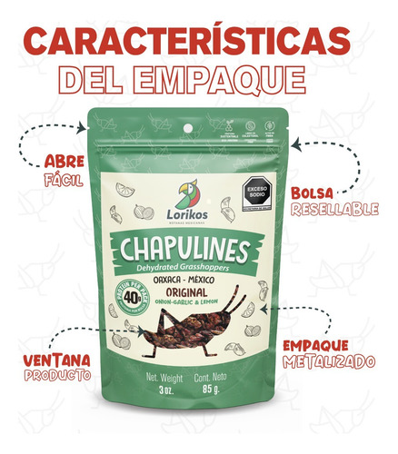 Chapulines Sazonados Y Adobados, 85 Grs Pack