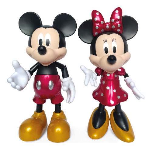 Set De Figuras Articulables  Mickey Mouse Y Minnie Mouse