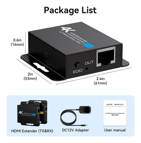 Extensor Hdmi 4k Pvbctcsid Hdmi Sobre Ethernet Extension De