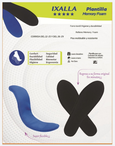 Imagen 4 de 4 de Visandro Plantilla Memory Foam De Alta Duracion Lavable
