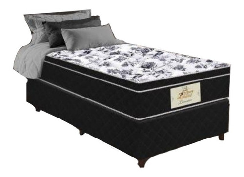 Cama box Gazin lumier  Solteiro de 188cmx88cm preto e branco