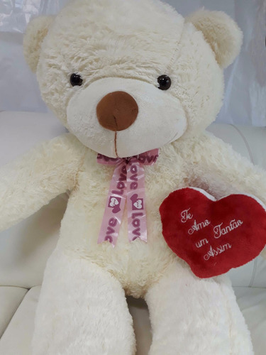 Imagem 3 de 10 de Ursinho Urso 120 Cm De Pelúcia Romantico Love Ted + Coração